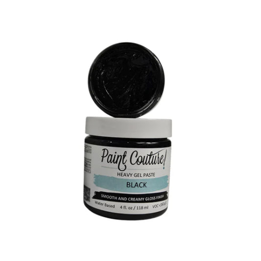 Paint Couture Heavy Gel Paste Black - Gloss Water Based Texture Medium