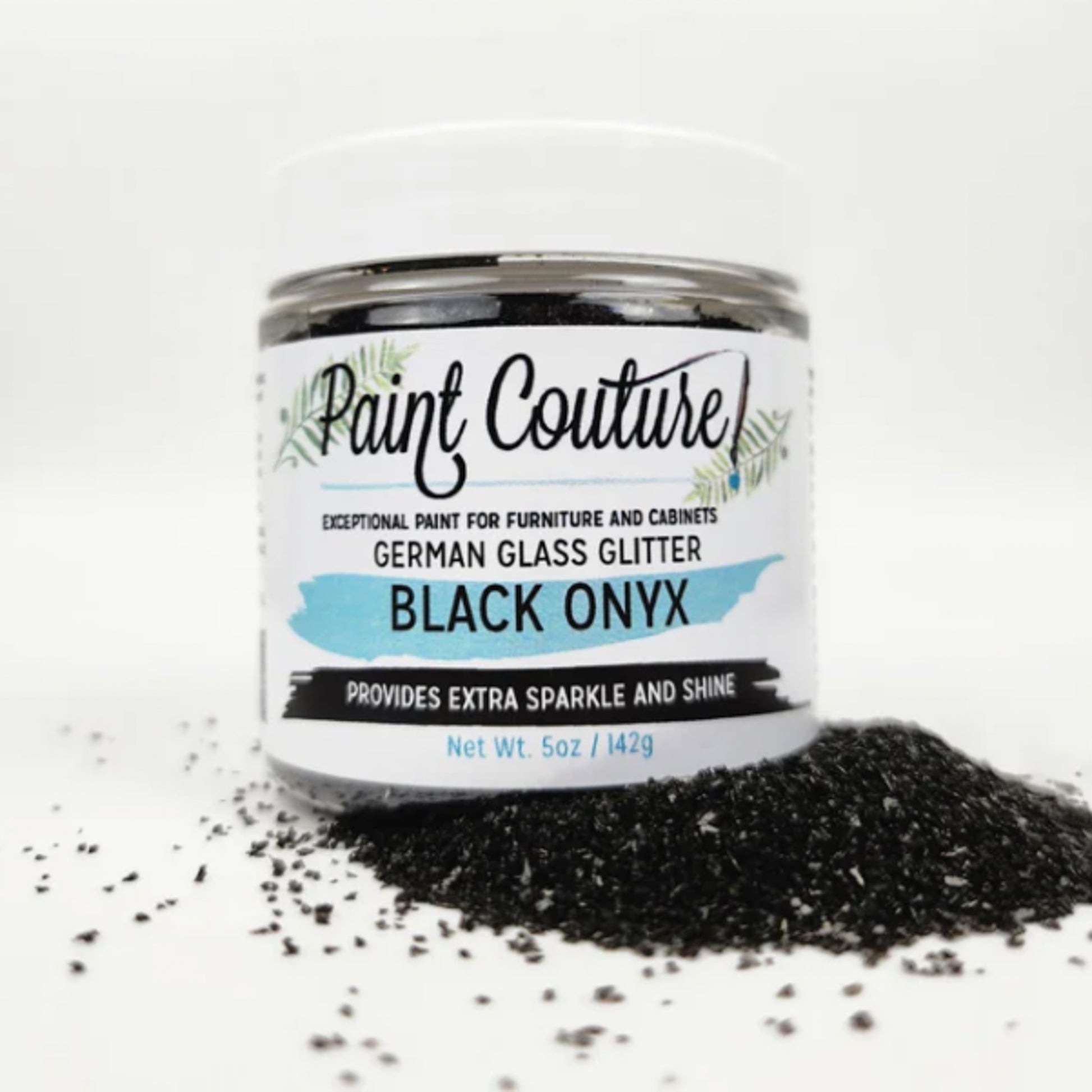 Black Onyx Glass Glitter by Paint Couture - Imported from Germany