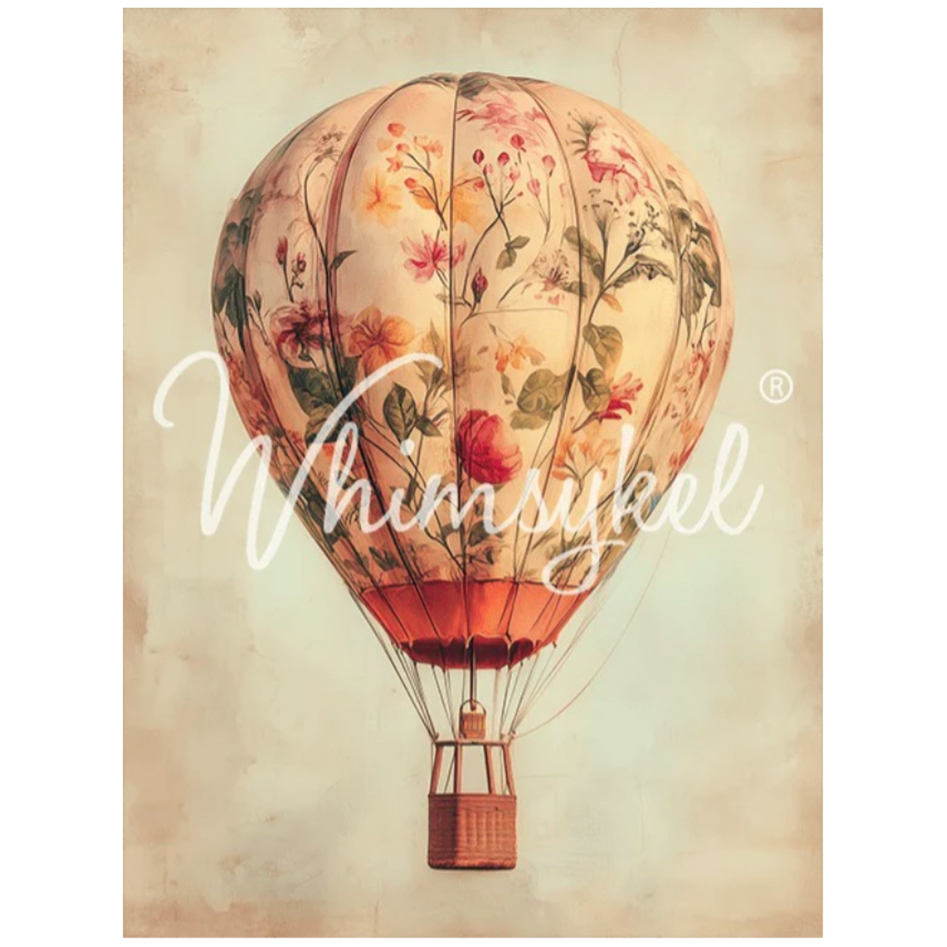 Whimsykel Designs Botanical Ballon Decoupage Paper - 29" x 21" 18 lb