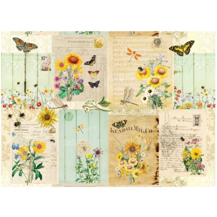 Roycycled Treasures Botanical Masterboard Decoupage Paper - 20"x30"