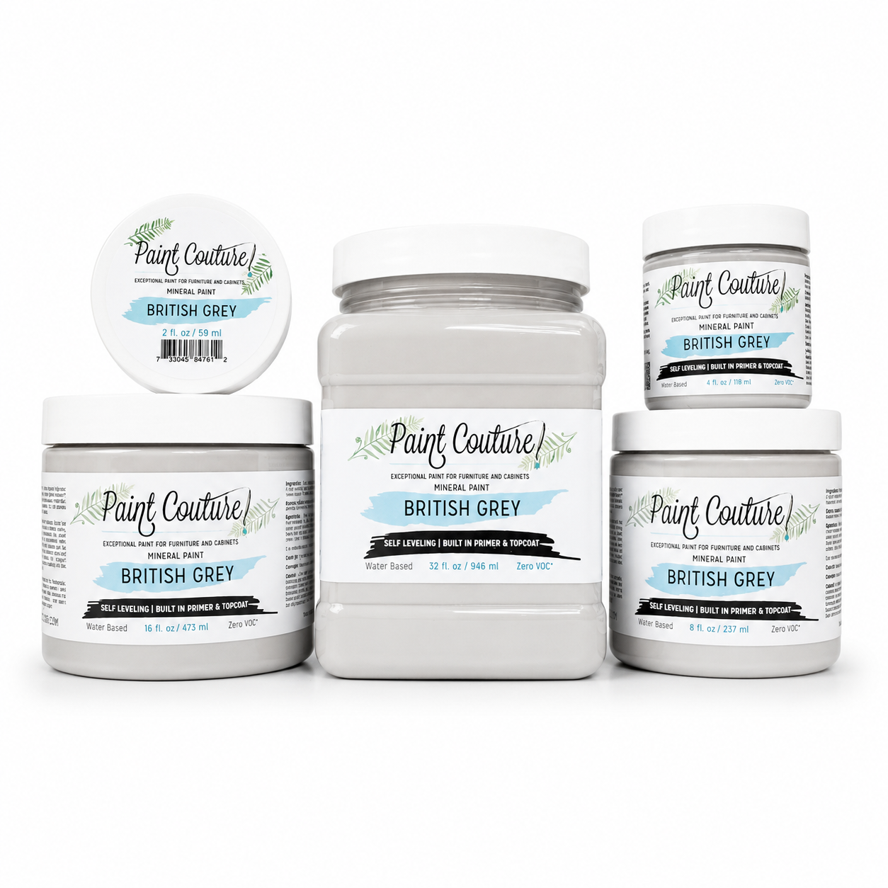 Paint Couture British Grey All in One Acrylic Mineral Paint VOC Free