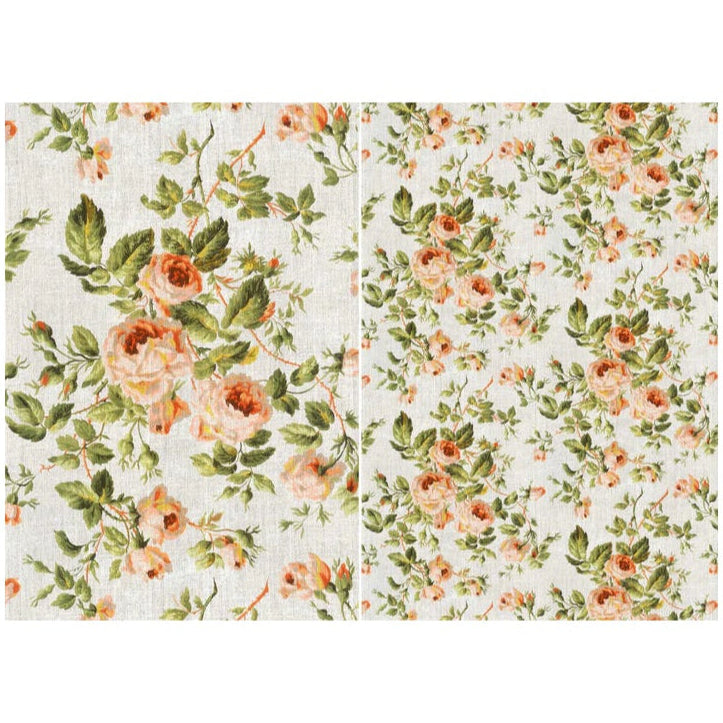 Roycycled Treasures Burlap Roses 20x30 Decoupage Paper - Made in USA
