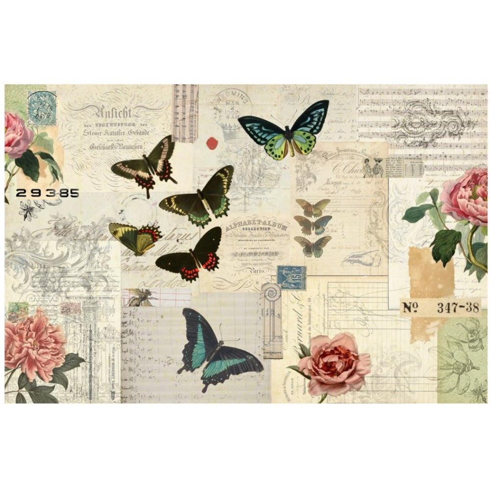 Roycycled Treasures Butterfly Masterboard Decoupage Paper - 20"x30"