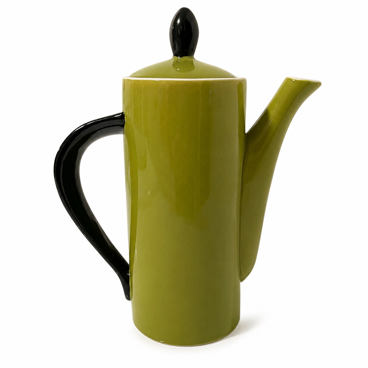 Vintage California Pantry Green Art Deco-Style Teapot - Early 2000s
