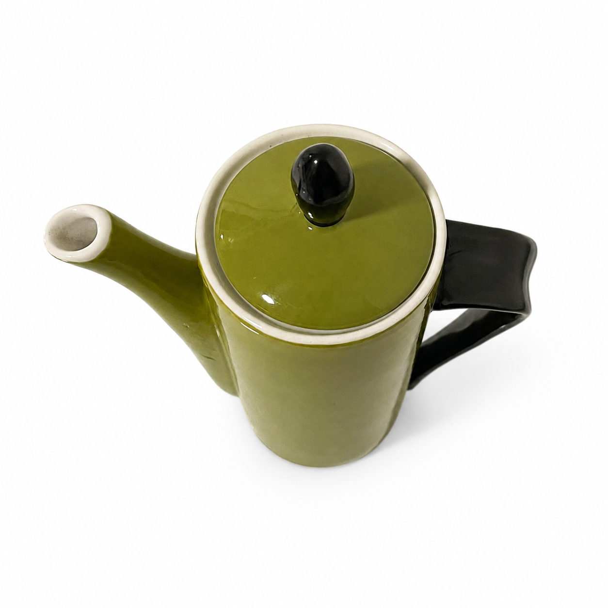 Vintage California Pantry Green Art Deco-Style Teapot - Early 2000s