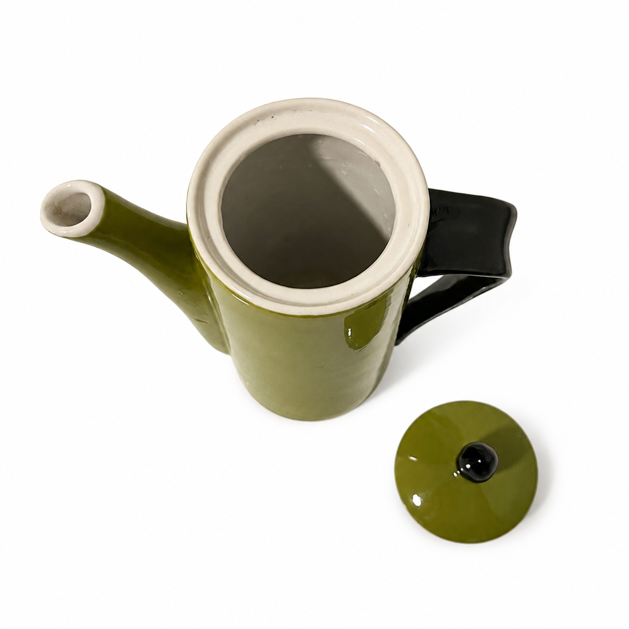 Vintage California Pantry Green Art Deco-Style Teapot - Early 2000s
