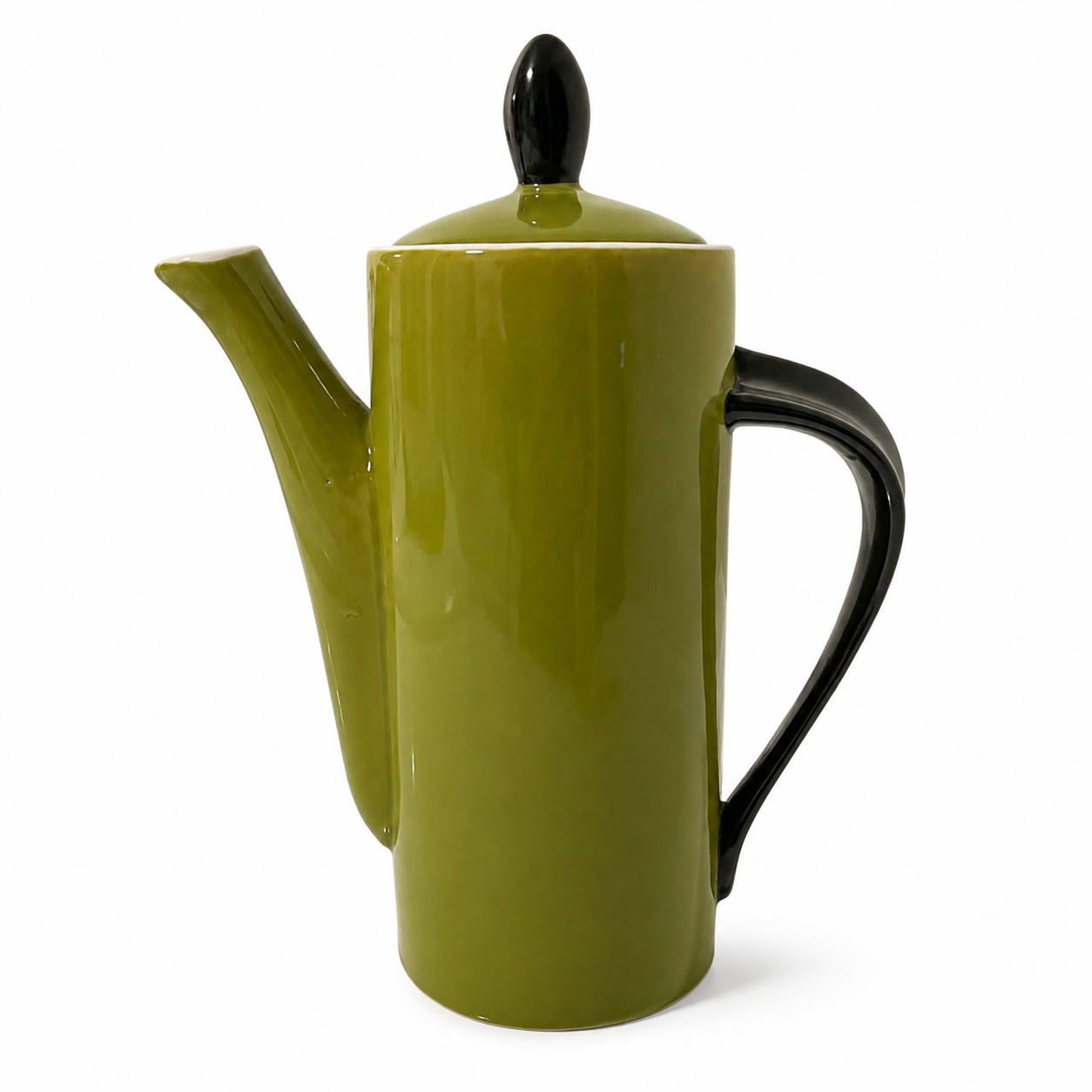 Vintage California Pantry Green Art Deco-Style Teapot - Early 2000s