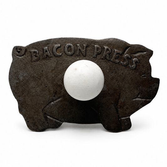 Norpro Cast Iron Pig Bacon Press with Wood Handle