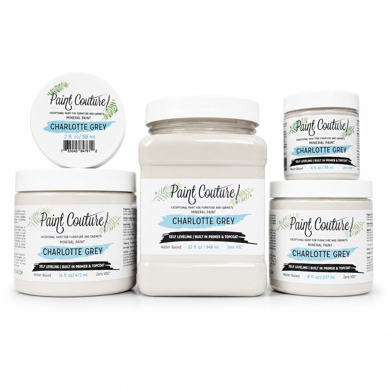 Paint Couture Charlotte Grey All in One Acrylic Mineral Paint VOC Free