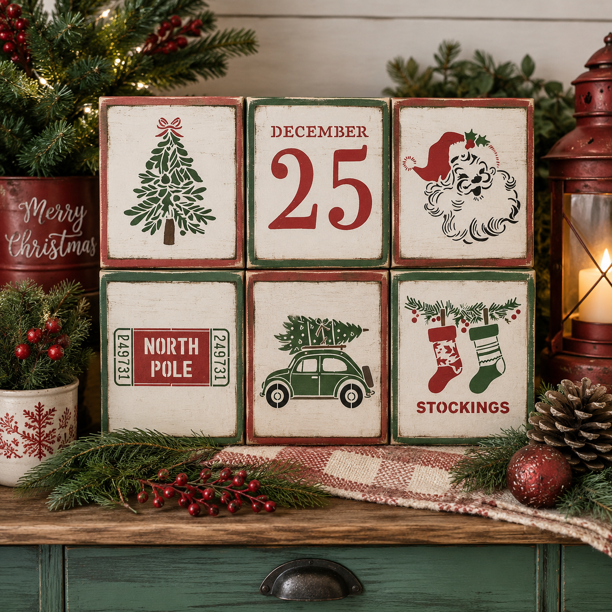 JRV Christmas Minis Stencil Pack - Set of 6 Reusable 15mil Thickness