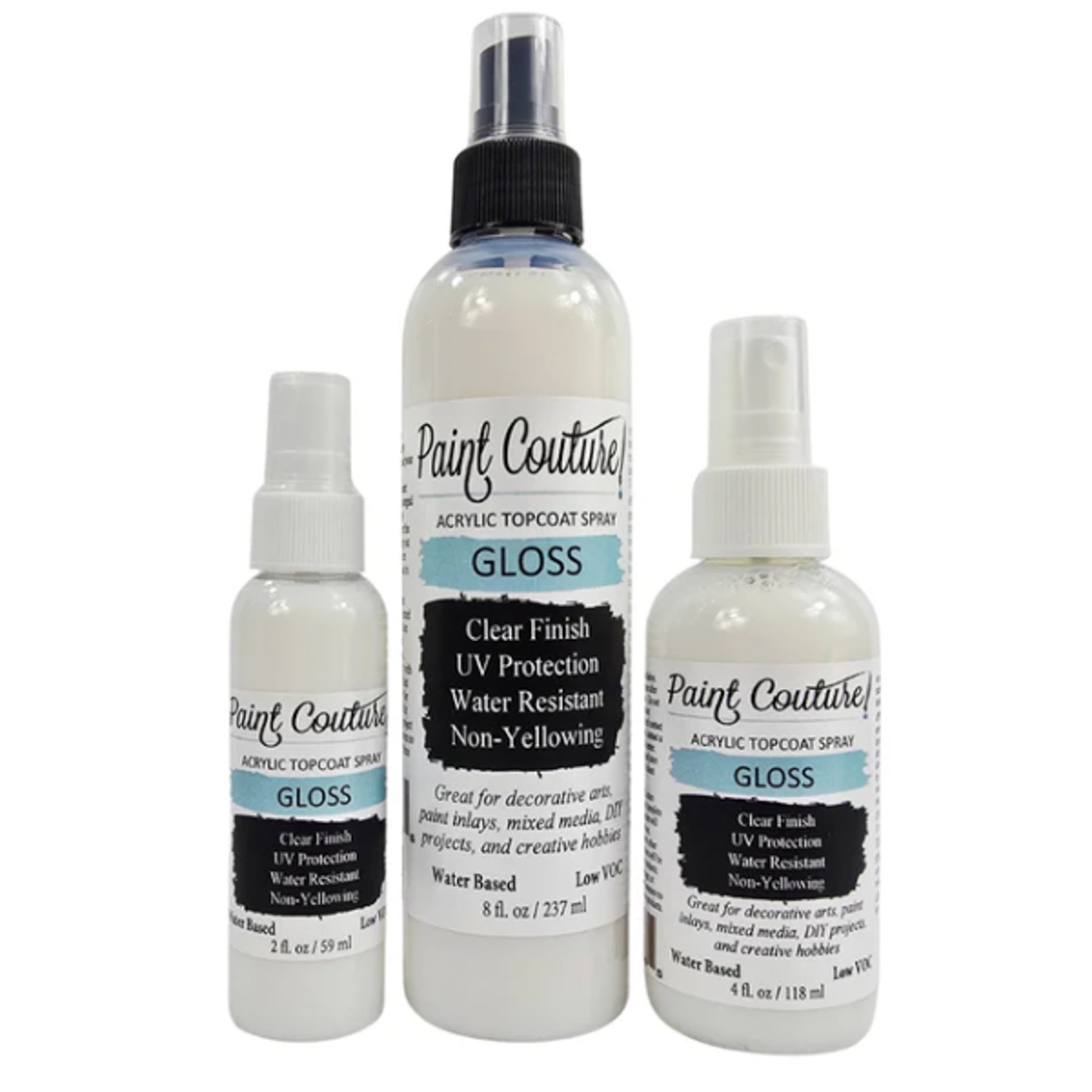Paint Couture Clear Acrylic Spray - Gloss Protective Finish Topcoat