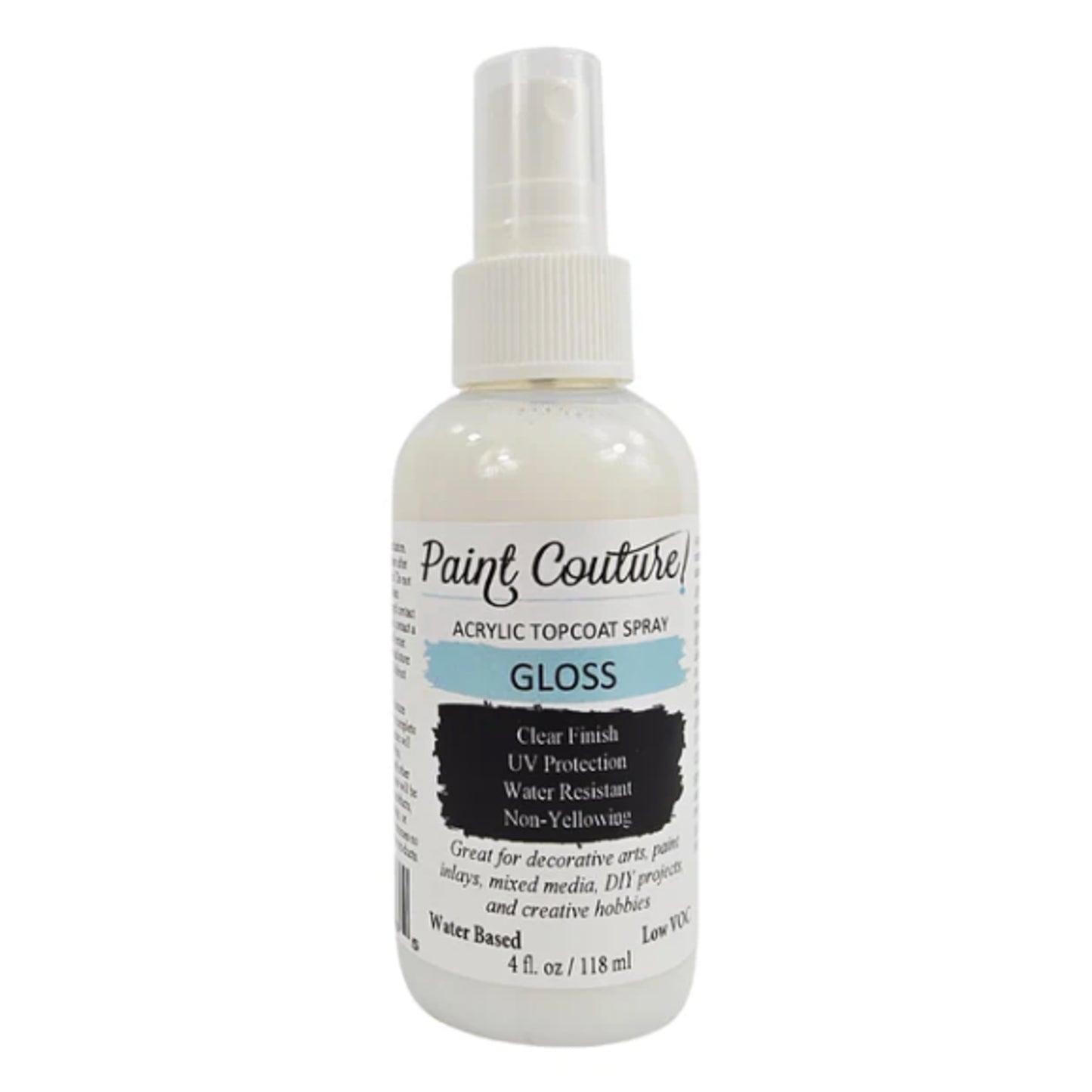 Paint Couture Clear Acrylic Spray - Gloss Protective Finish Topcoat
