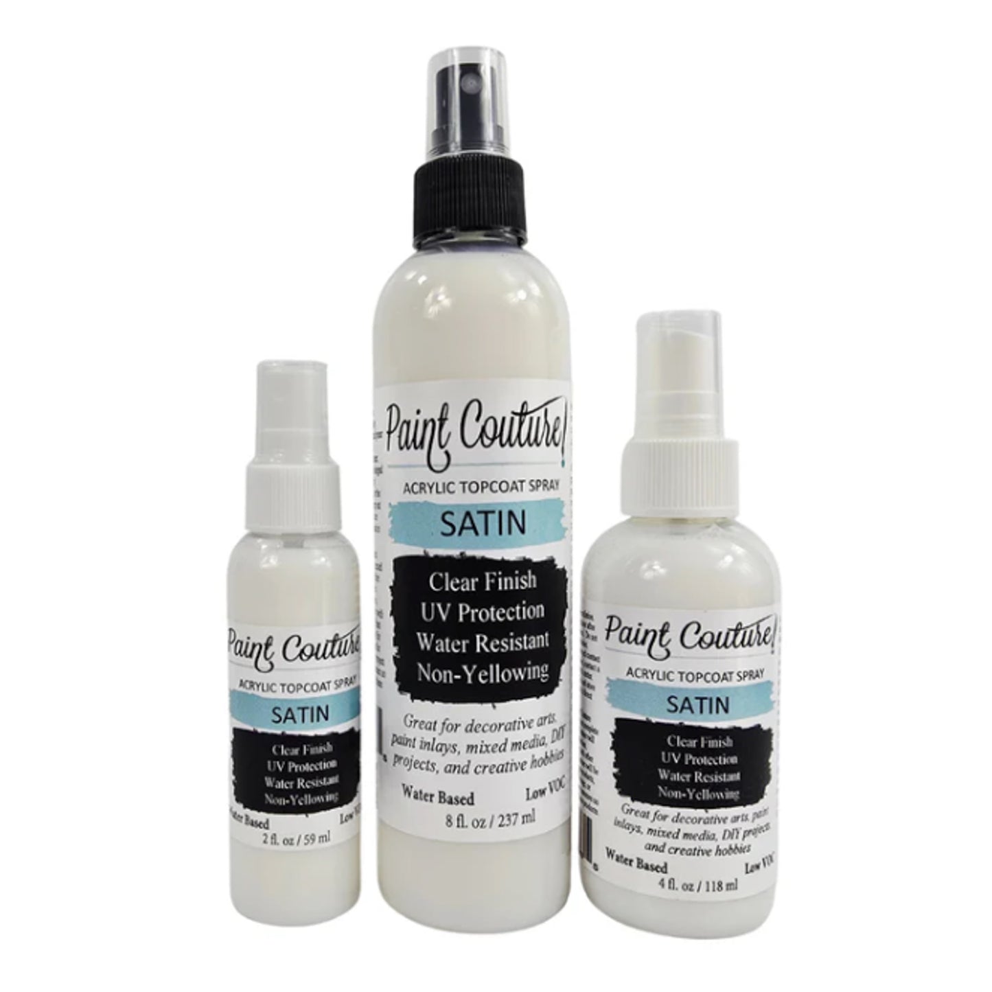 Paint Couture Clear Acrylic Spray - Satin Protective Finish Topcoat