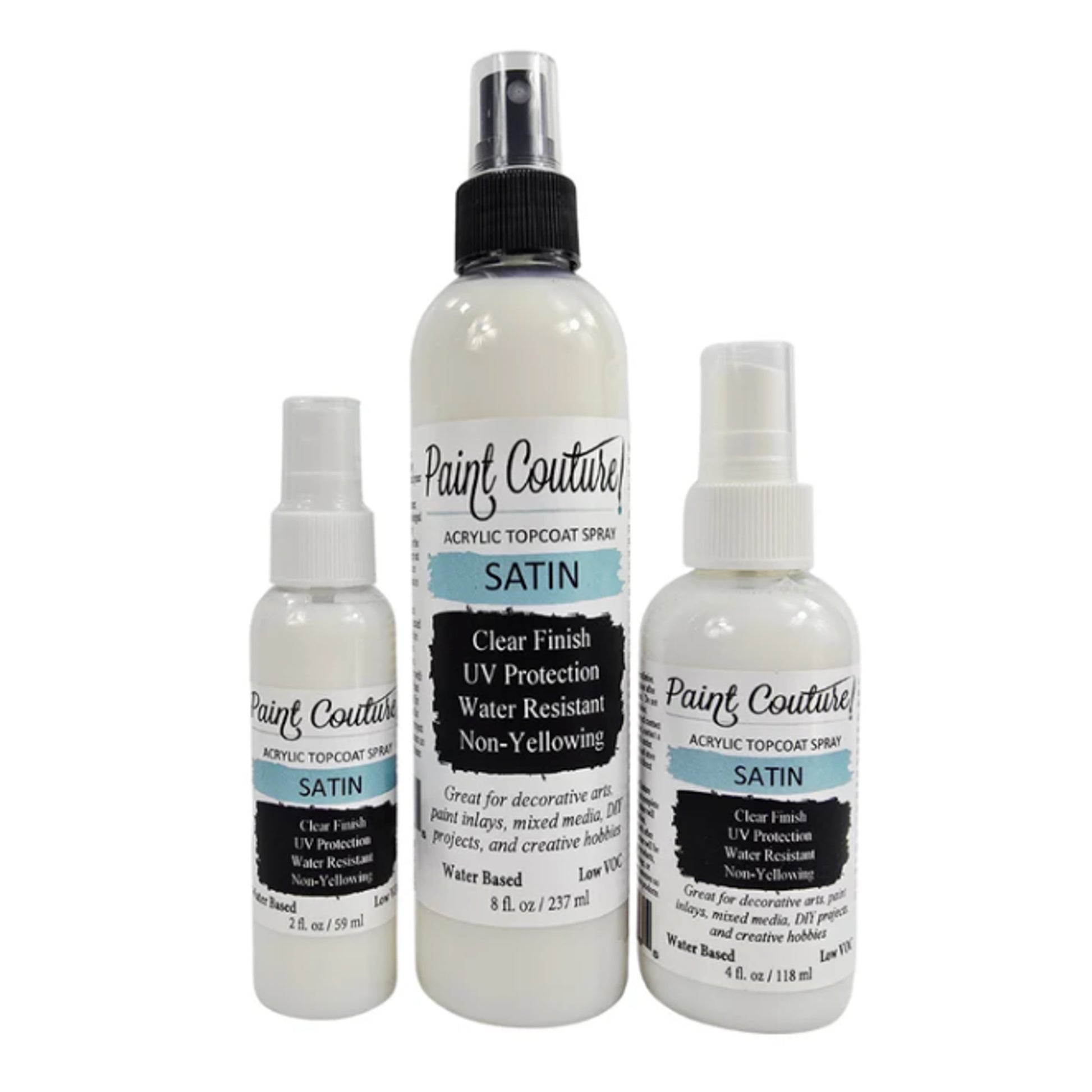 Paint Couture Clear Acrylic Spray - Satin Protective Finish Topcoat