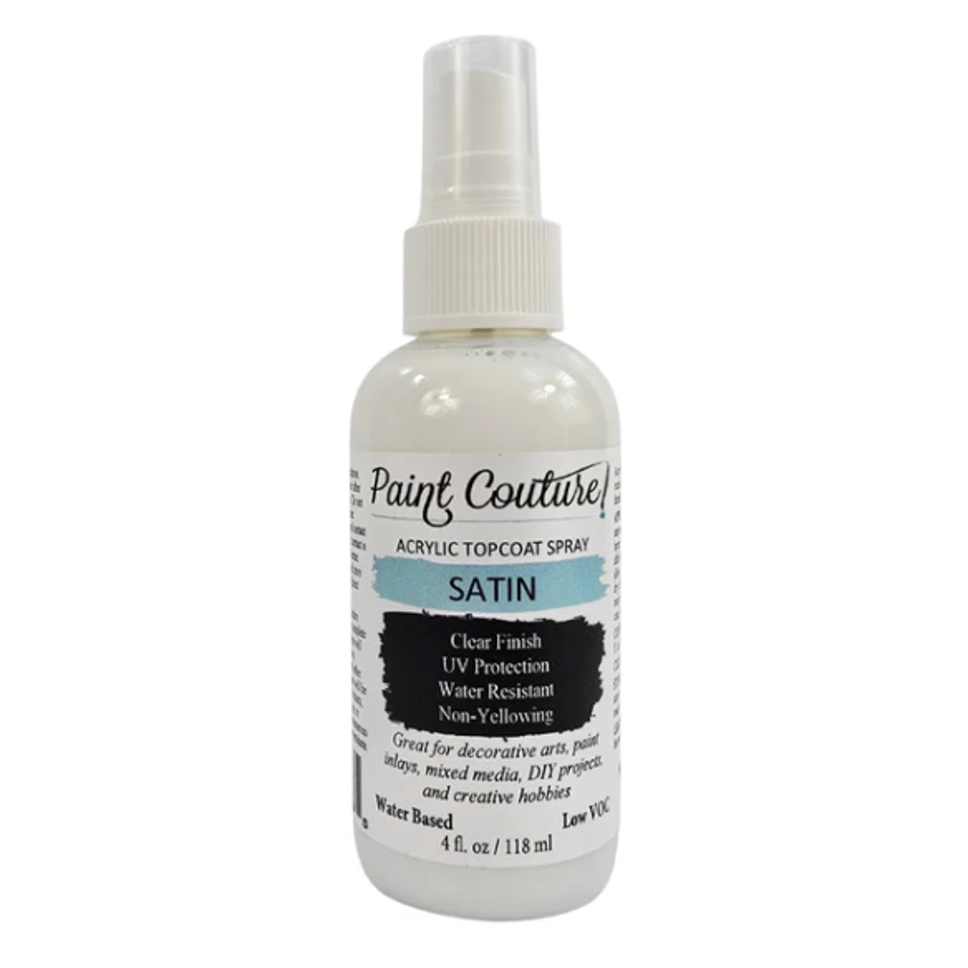 Paint Couture Clear Acrylic Spray - Satin Protective Finish Topcoat