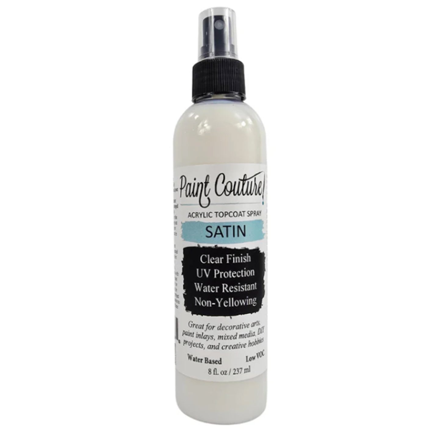 Paint Couture Clear Acrylic Spray - Satin Protective Finish Topcoat