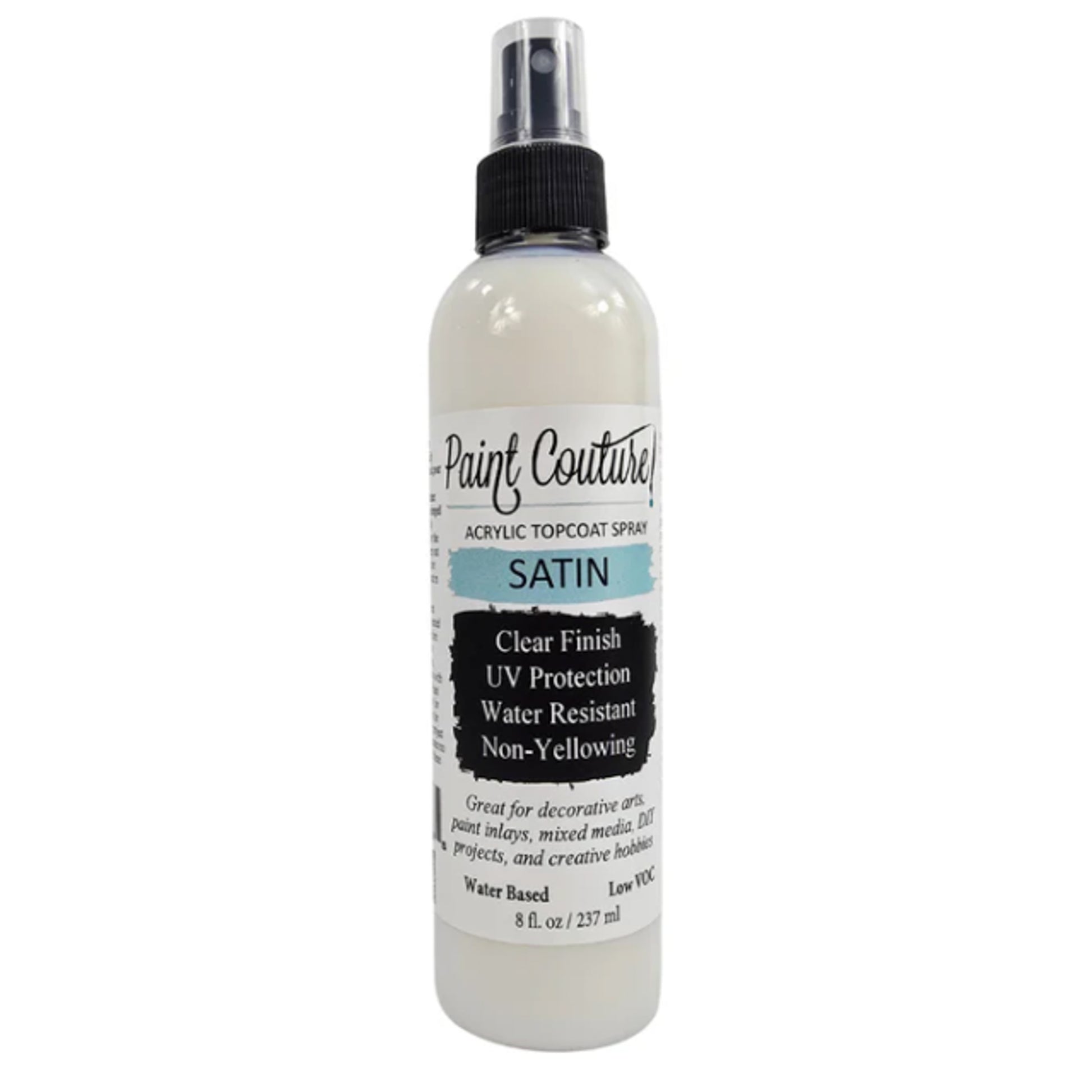 Paint Couture Clear Acrylic Spray - Satin Protective Finish Topcoat