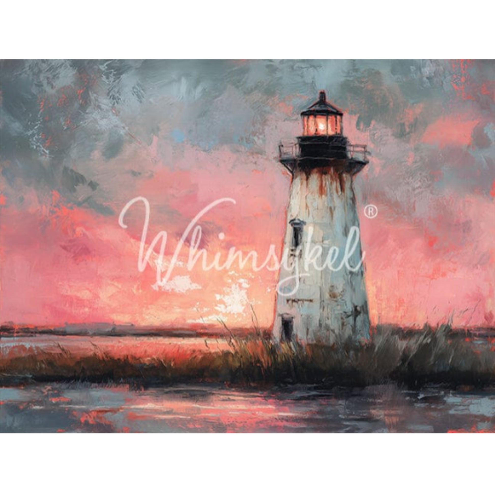 Whimsykel Designs Cockspur Lighthouse Decoupage Paper - 29" x 21"