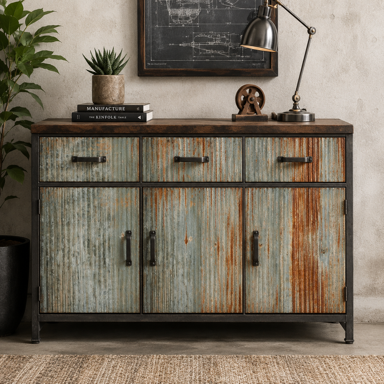 Roycycled Treasures Corrugated Metal Decoupage Paper - 20" x 30"