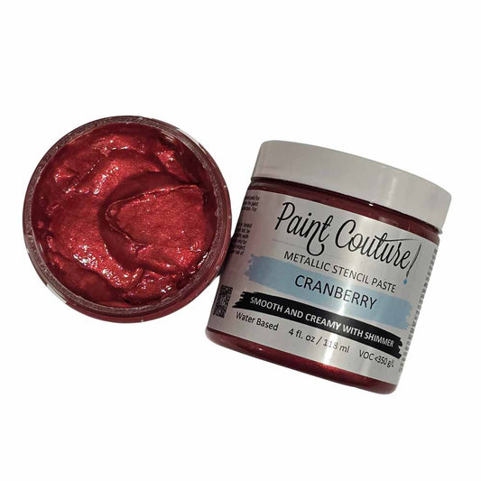 Cranberry Metallic Stencil Paste - Paint Couture