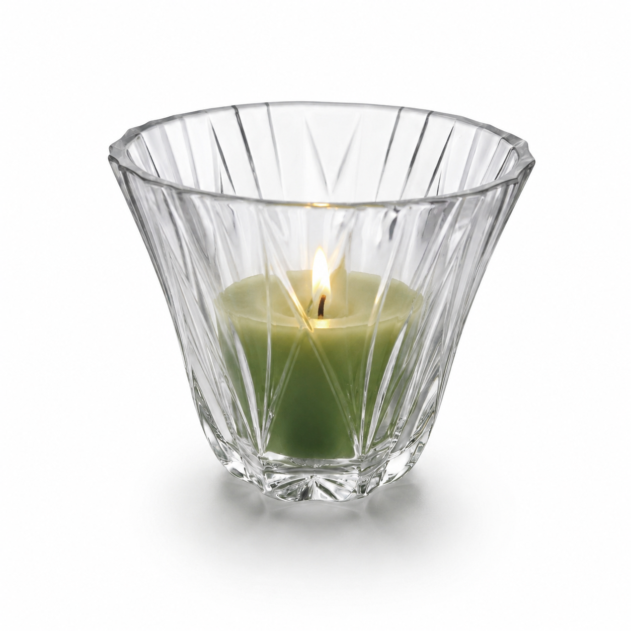Vintage Crystal Votive Candle Holder - Elegant Holiday Lighting