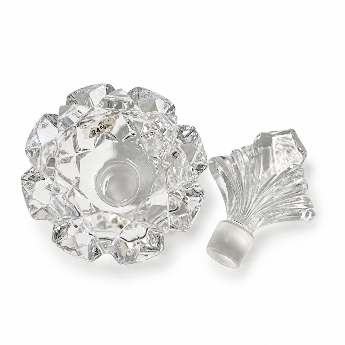 Vintage Art Deco 24% Lead Crystal Perfume Bottle with Stopper