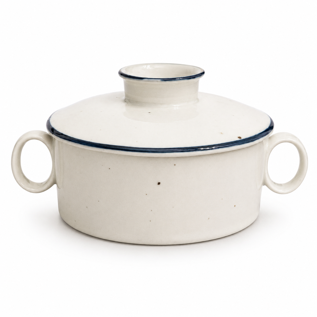 Vintage Dansk Designs Blue Mist Speckled Lidded Sugar Bowl - Niels Refsgaard