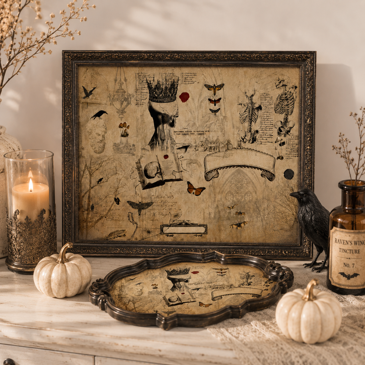 Roycycled Treasures Dark Academia Decoupage Paper - 20" x 30"