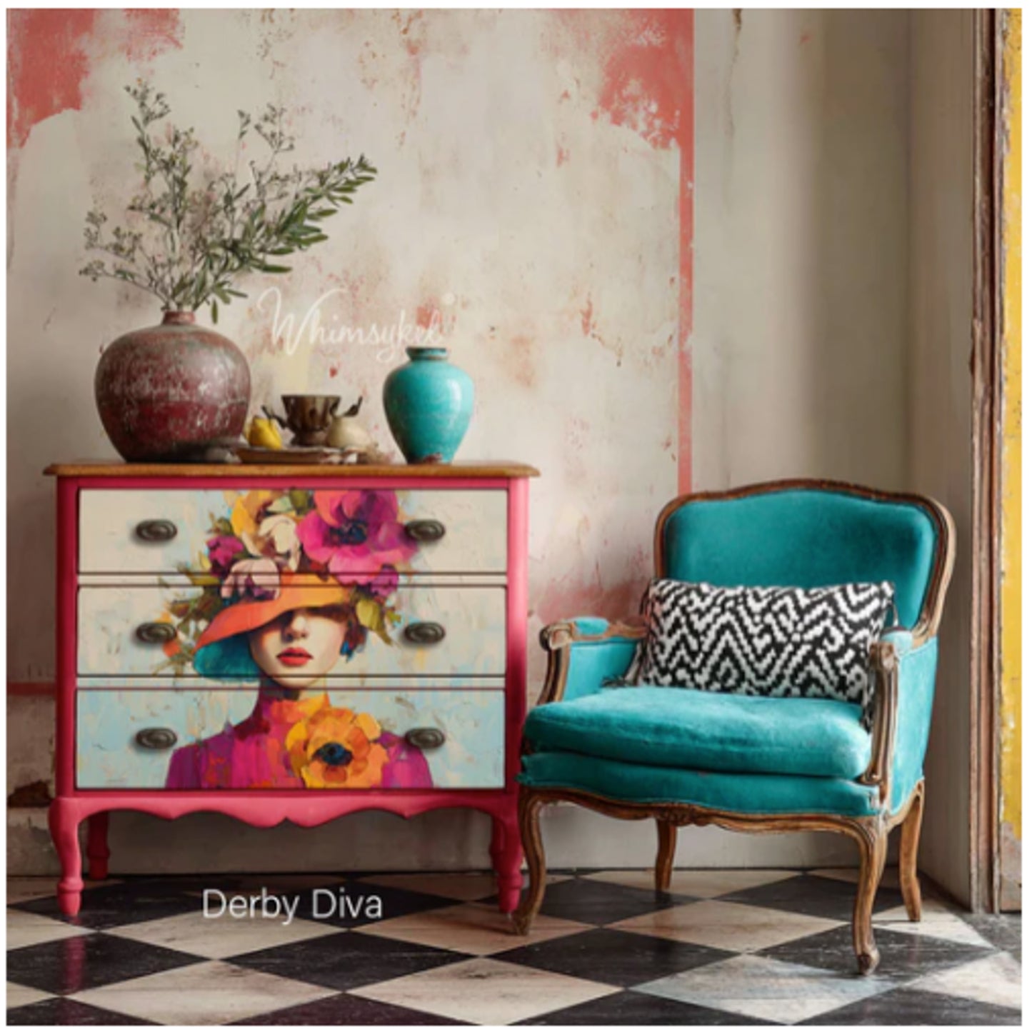 Whimsykel Designs Derby Diva Decoupage Paper - 29" x 21" 18 LB