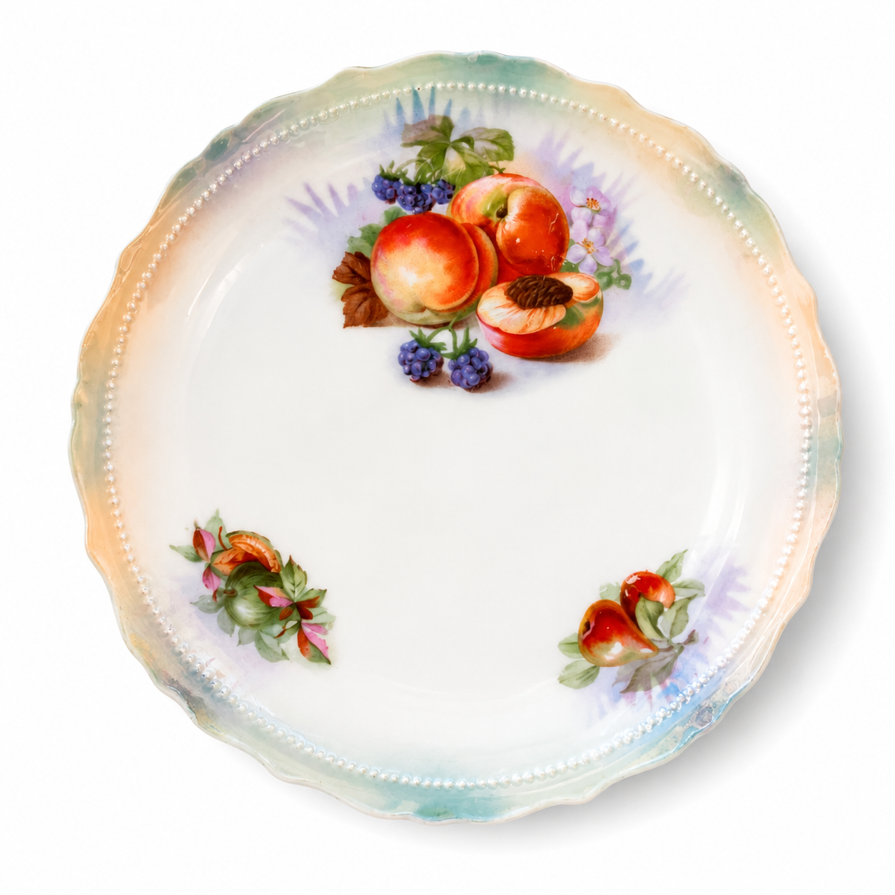 Vintage Dessert Plates Made in Germany - Set of 6 Strawberry & Peach