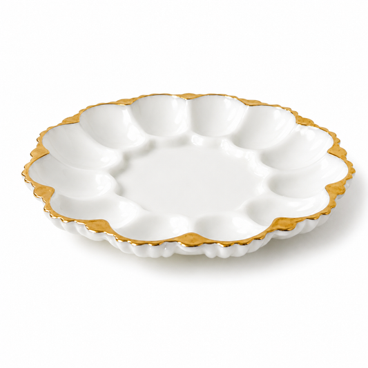 Vintage Anchor Hocking Fire-King Deviled Egg Plate - White Milk Glass