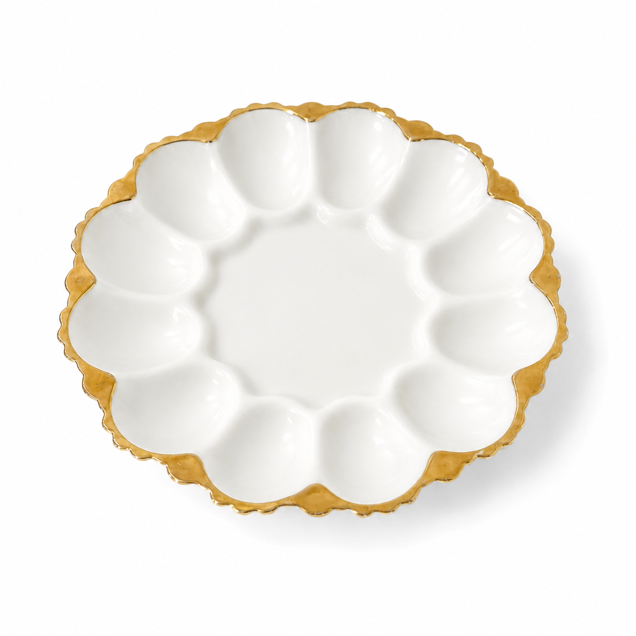 Vintage Anchor Hocking Fire-King Deviled Egg Plate - White Milk Glass