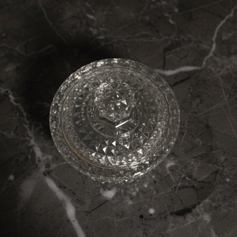Diamond Glass Lidded Candy Dish
