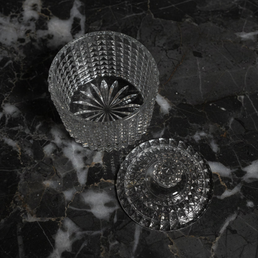 Diamond Glass Lidded Candy Dish