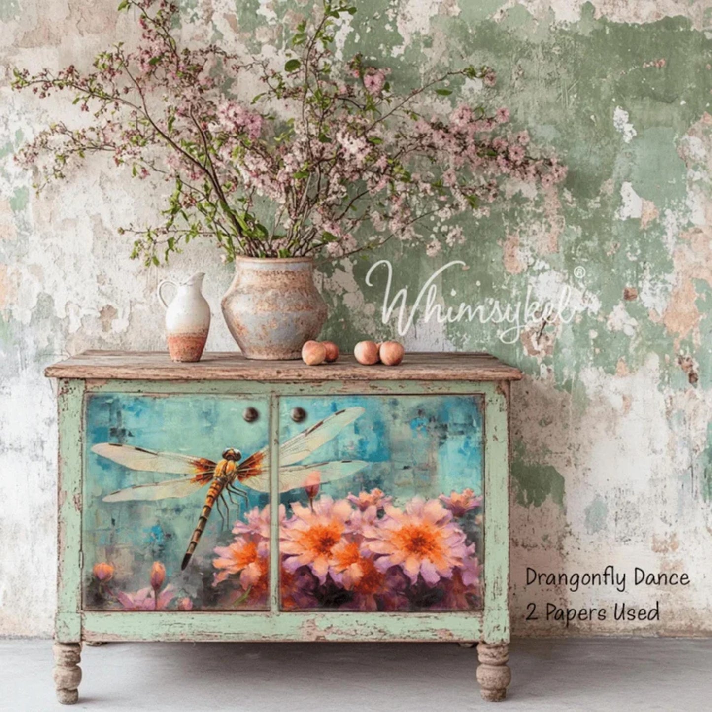 Whimsykel Designs Dragonfly Dance Decoupage Paper - 29" x 21" 18 lb