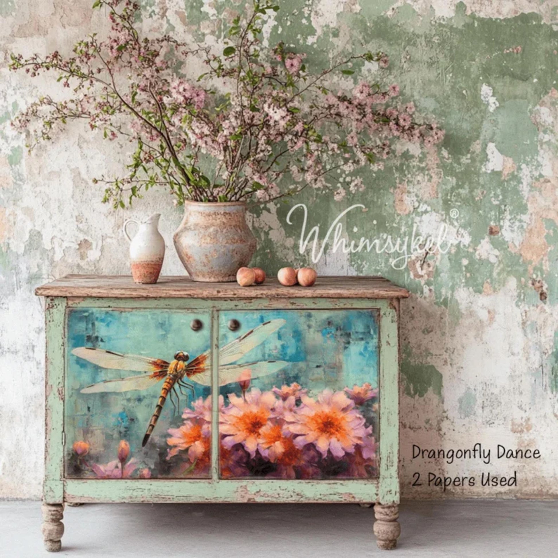 Whimsykel Designs Dragonfly Dance Decoupage Paper - 29" x 21" 18 lb