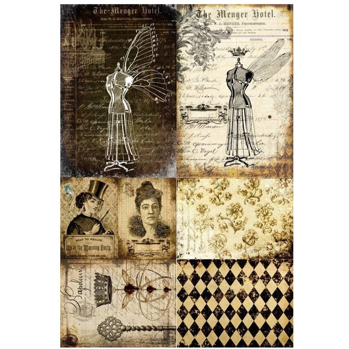 Roycycled Treasures Dress Form Project Blocks Decoupage Paper