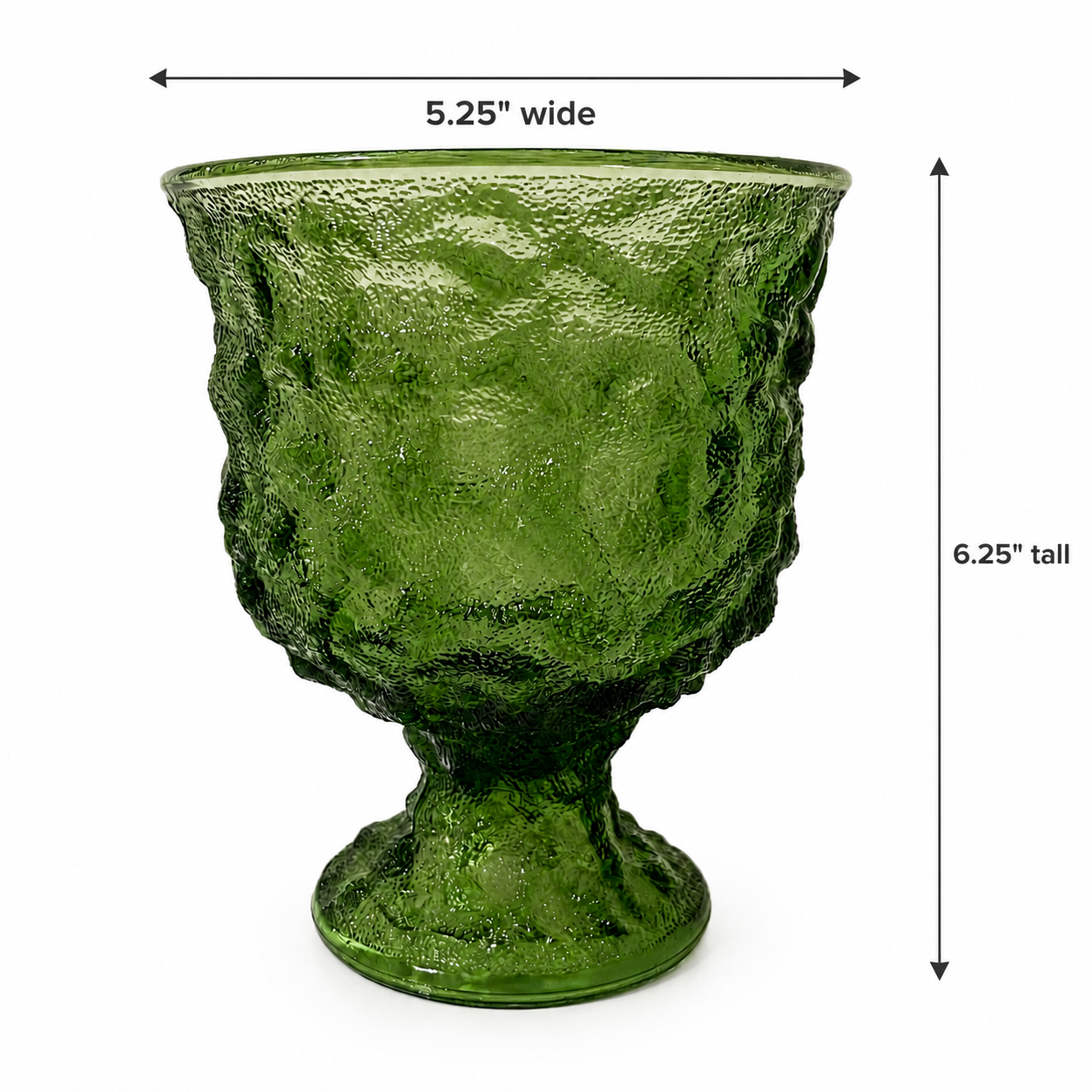 1960s E.O. Brody A102 Green Crinkle Glass Vase - Vintage Holiday Decor