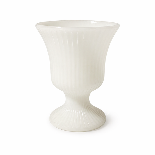 Vintage EO Brody Milk Glass Vase M7000 Pedestal White Vase - 1970s USA