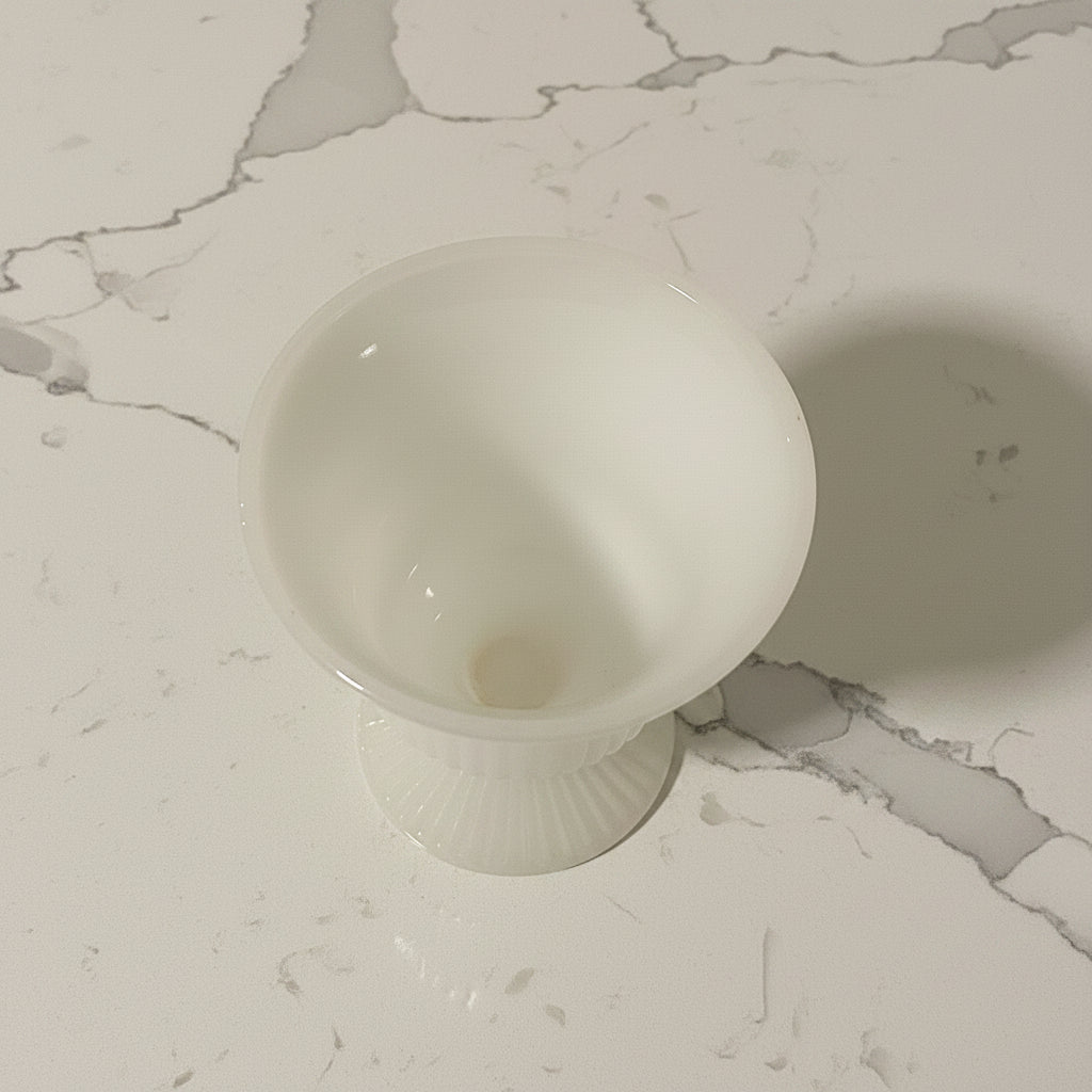 Vintage EO Brody Milk Glass Vase M7000 Pedestal White Vase - 1970s USA