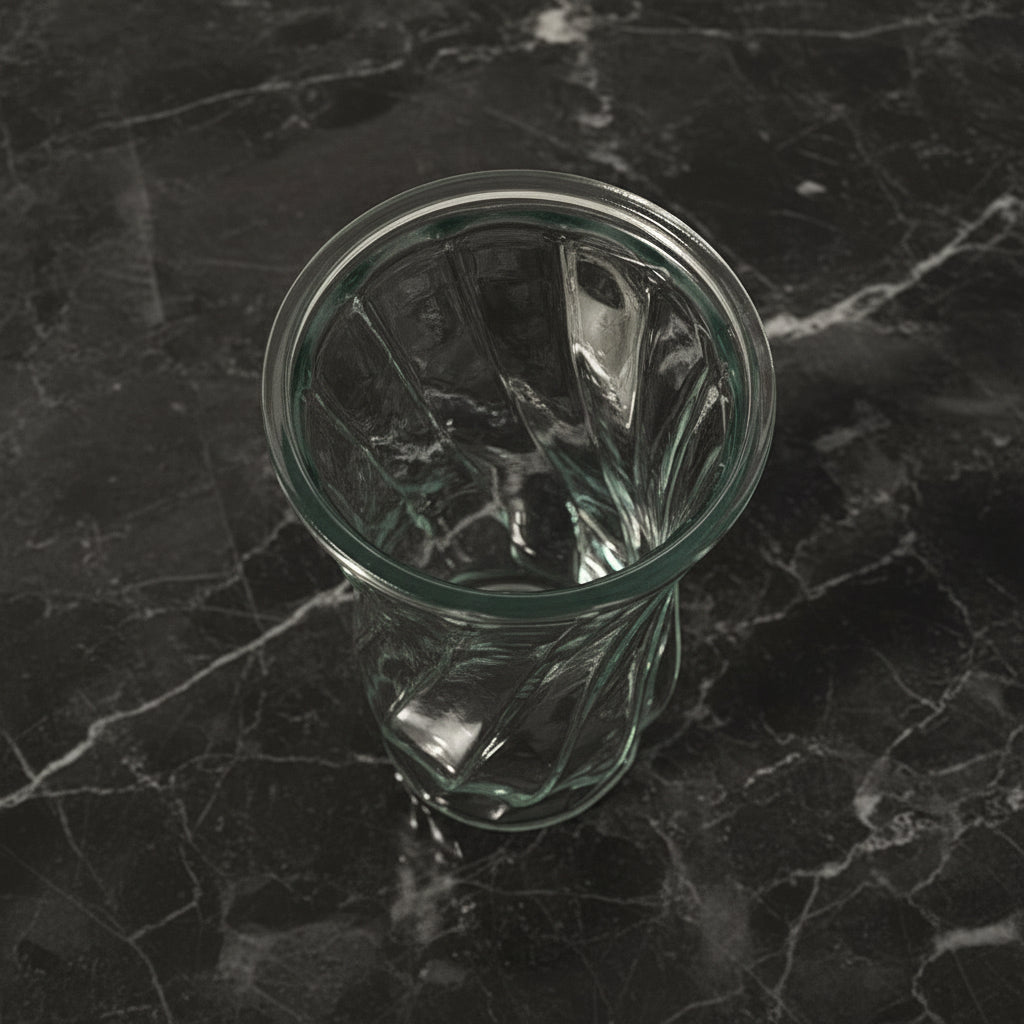 1960s EO Brody Clear Swirl Glass Vase #C972