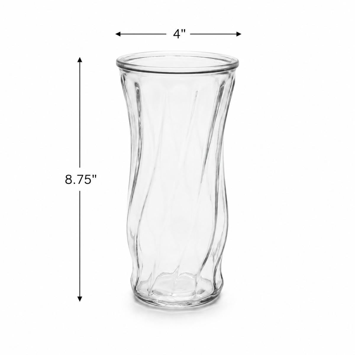 1960s EO Brody Clear Swirl Glass Vase C972 - USA Mid-Century Decor