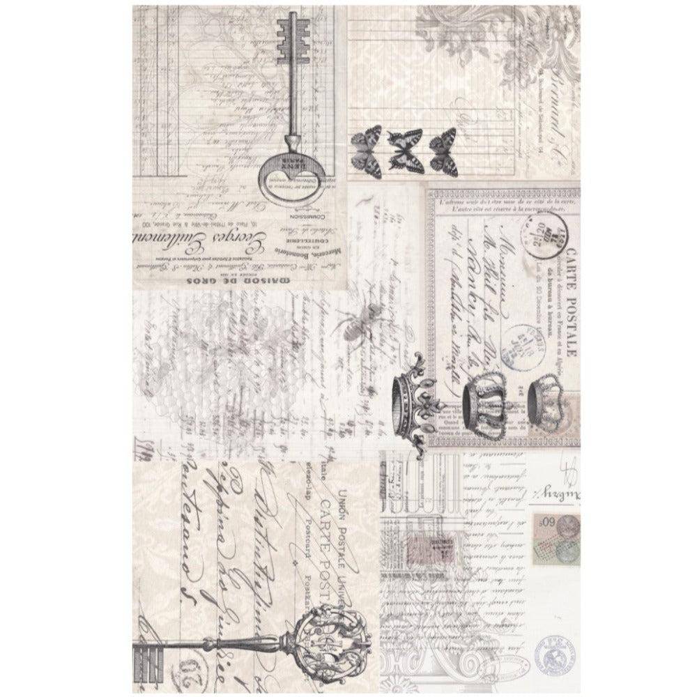Roycycled Treasures Ephemera Collage Decoupage Paper -  20" x 30"