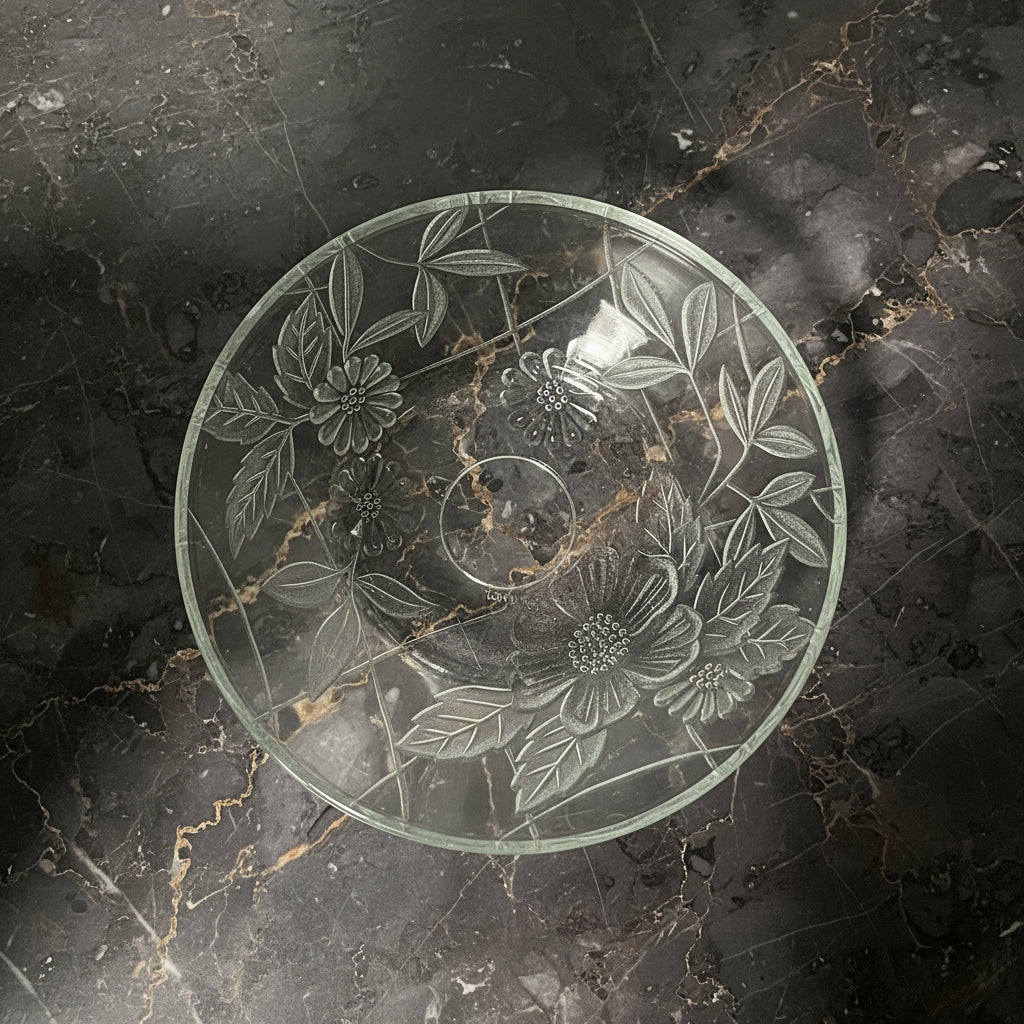 1980s FNG Embossed Floral Bowl