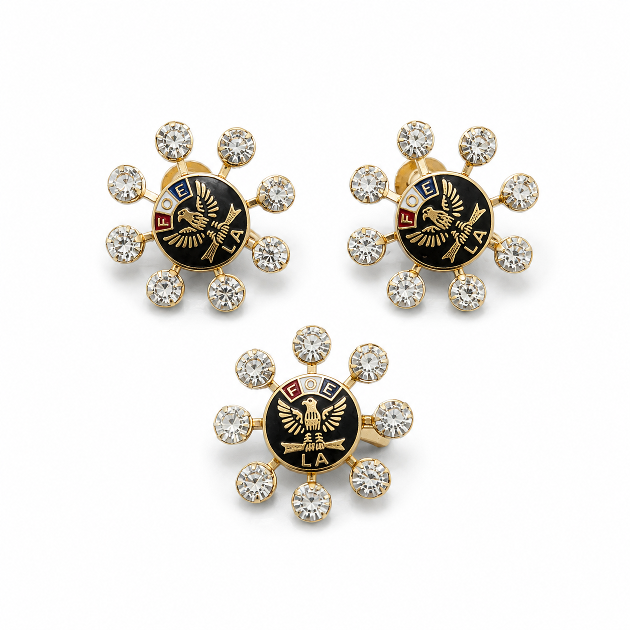 Vintage Fraternal Order of Eagles Ladies Auxiliary Pin & Earring Set 