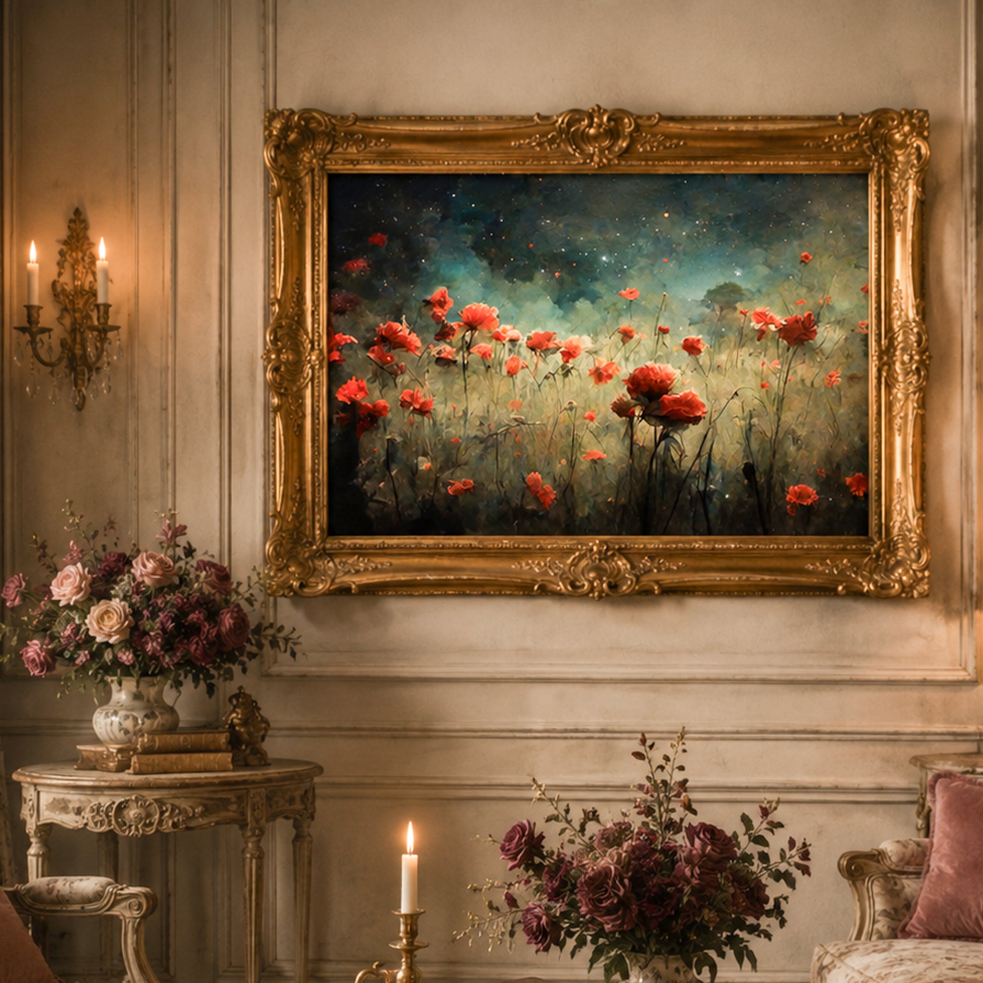 Whimsykel Designs Field of Poppies Decoupage Paper - 29" x 21" 18 LB