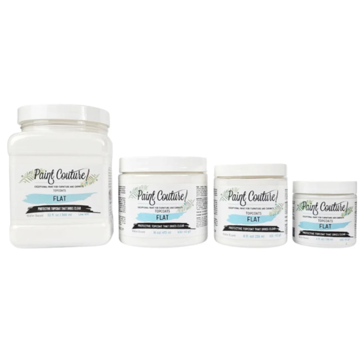 Paint Couture Flat Topcoat - Clear Water Based Sealer with Low VOC