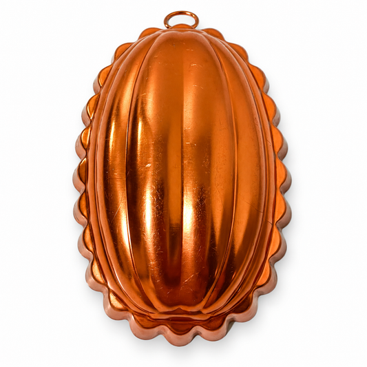 Vintage Copper Aluminum Fluted Melon Gelatin Mold 2.5 Cup - USA