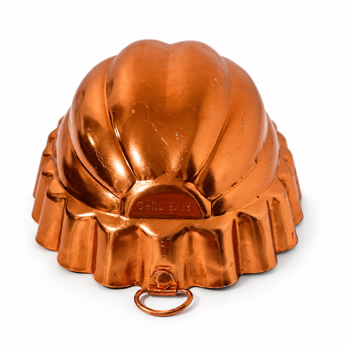 Vintage Copper Aluminum Fluted Melon Gelatin Mold 2.5 Cup - USA