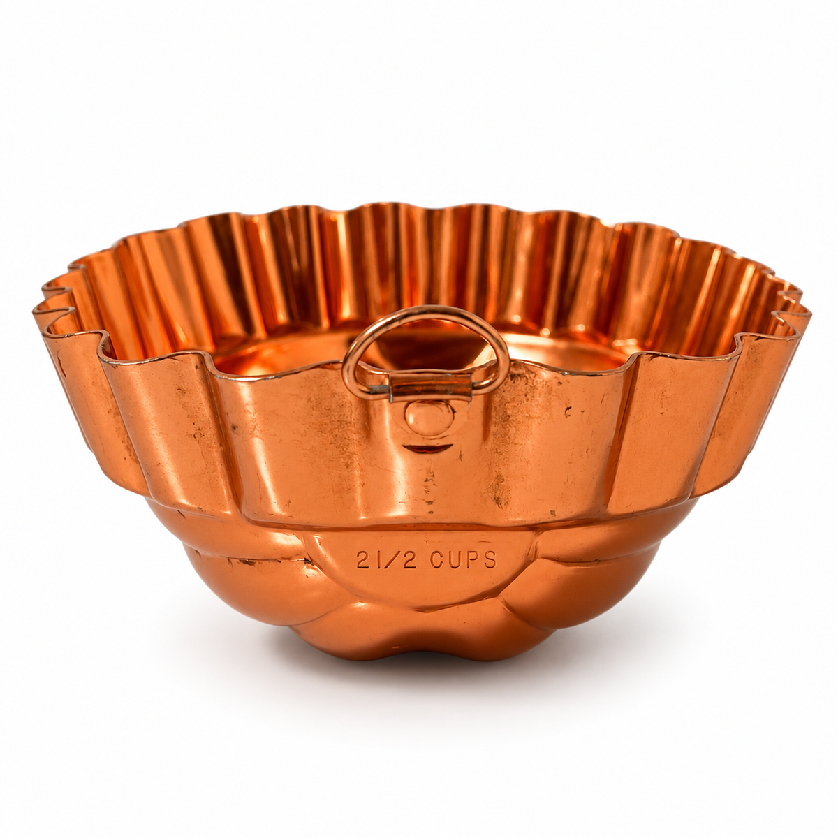 Vintage Copper Aluminum Fluted Melon Gelatin Mold 2.5 Cup - USA